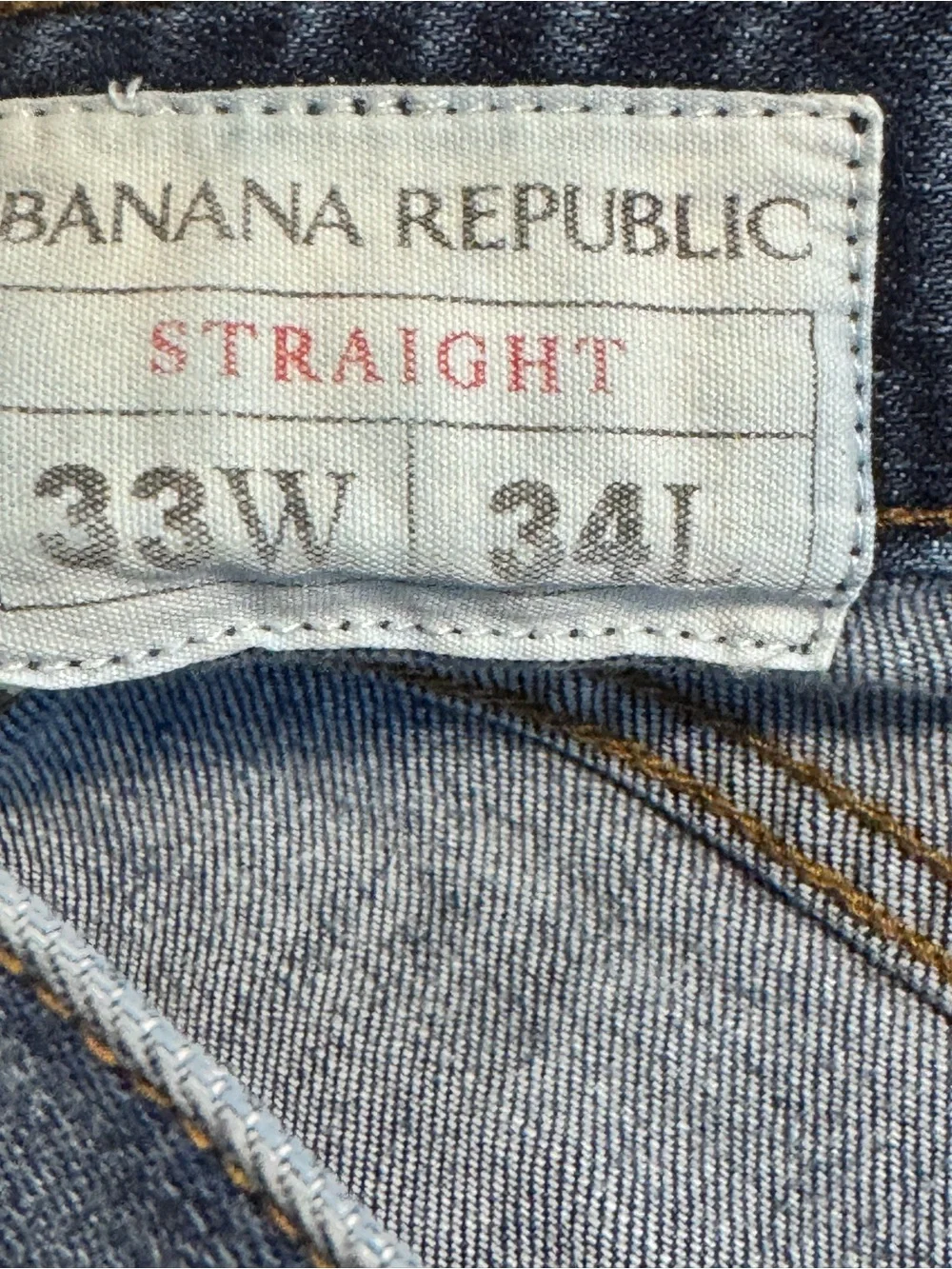 Banana Republic Men's Straight Leg Distressed Medium Wash Denim Jeans 33x34